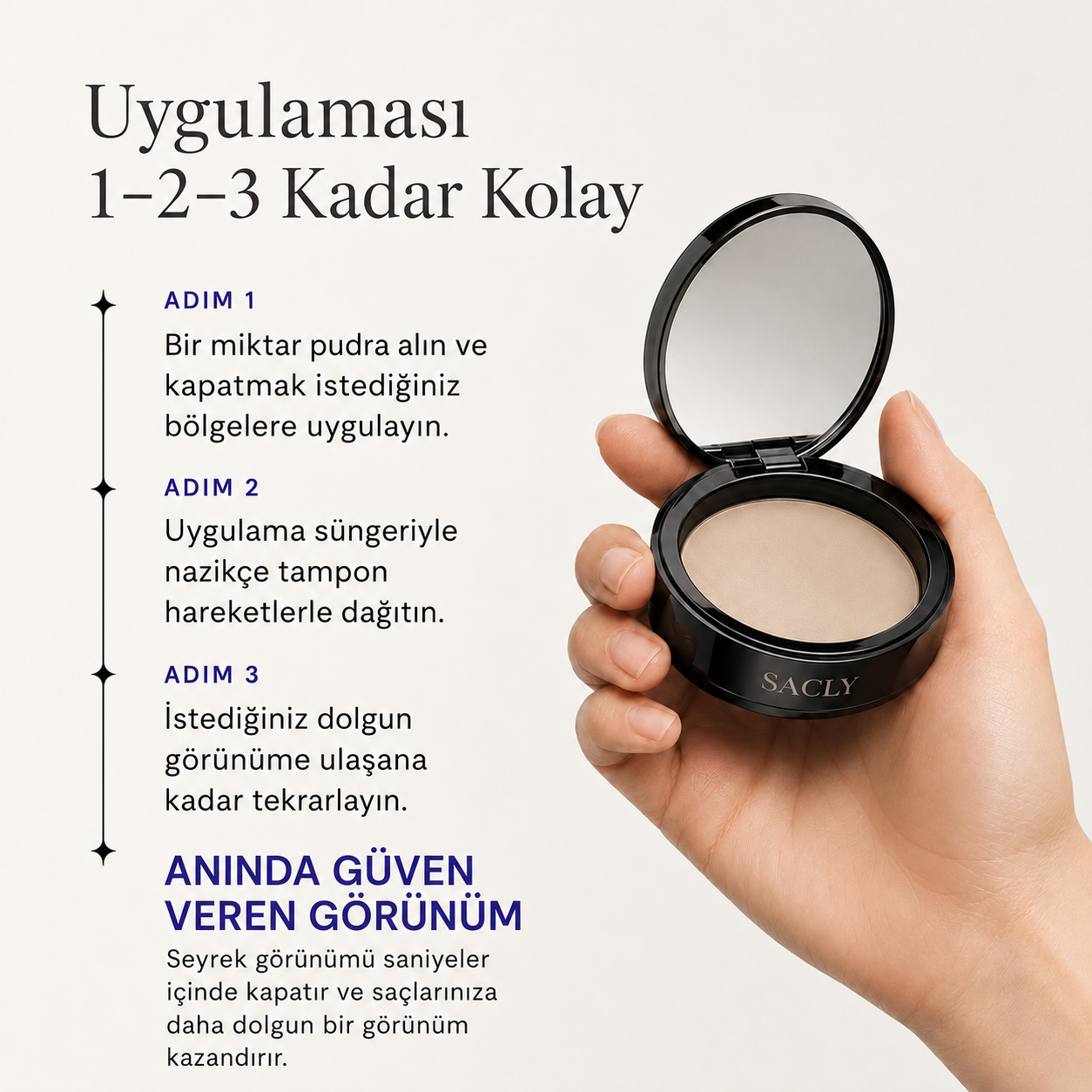 Sacly Saç & Sakal Kapatıcı Pudra