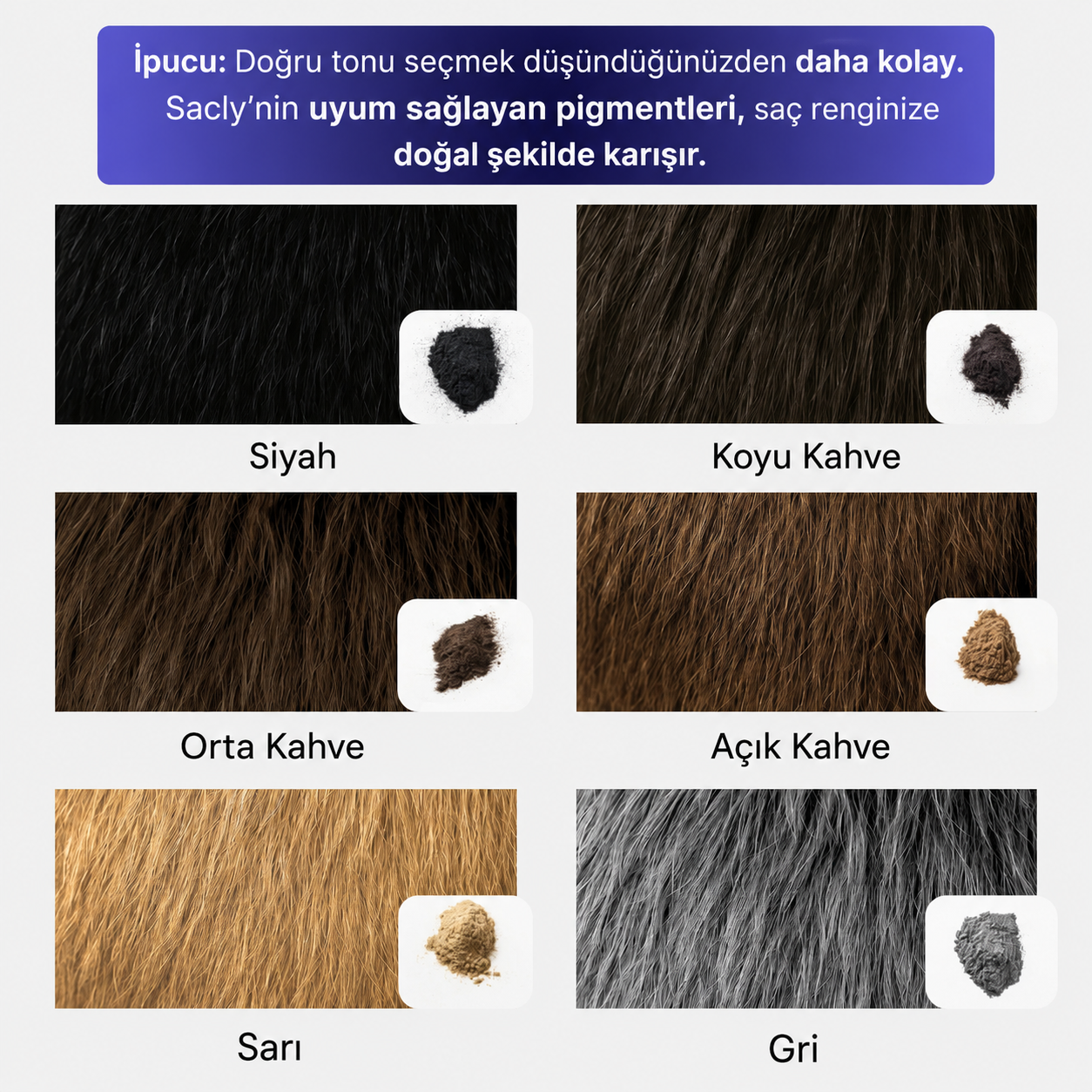 Sacly Saç & Sakal Kapatıcı Pudra