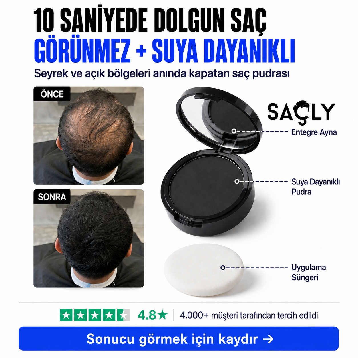 Sacly Saç & Sakal Kapatıcı Pudra