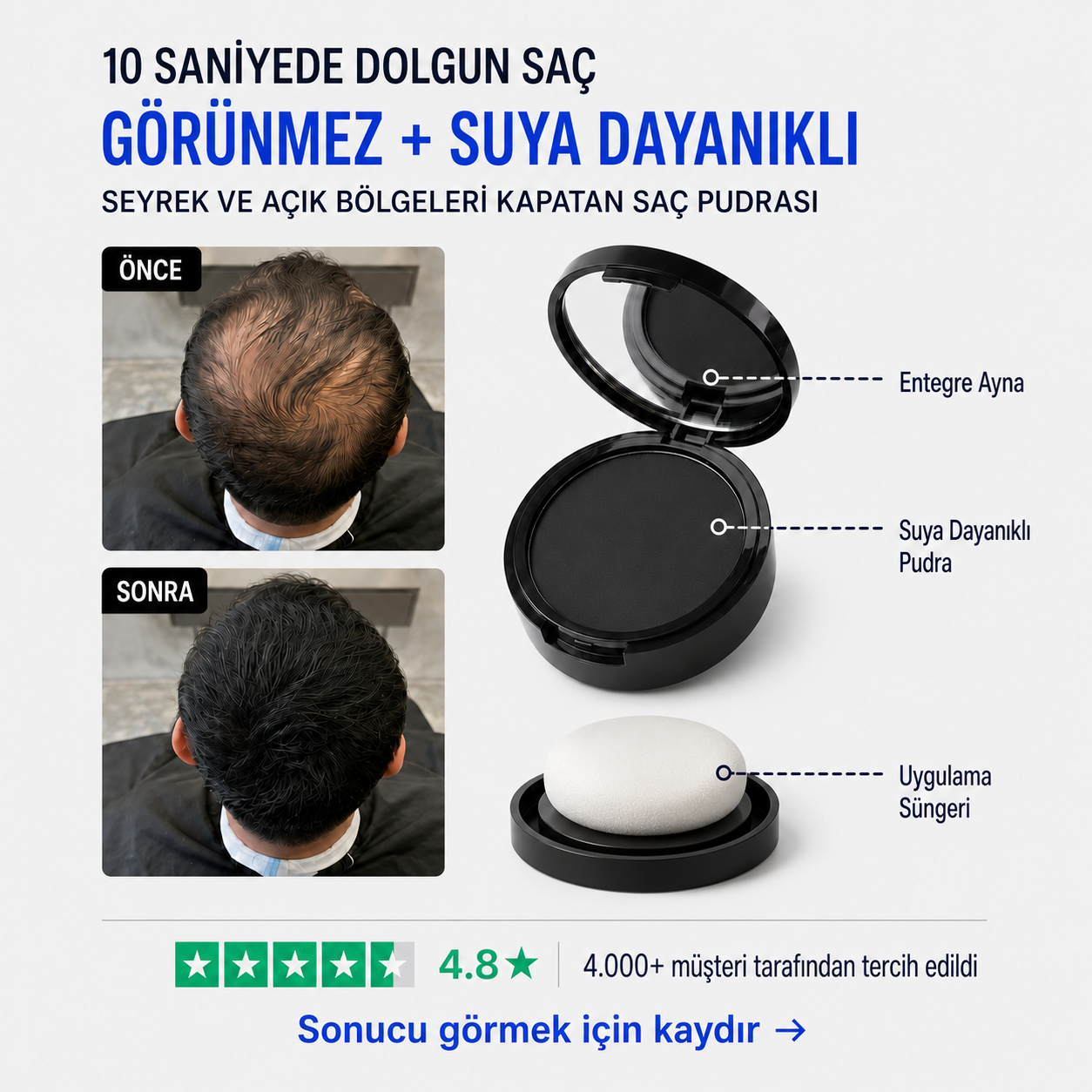Sacly Saç & Sakal Kapatıcı Pudra
